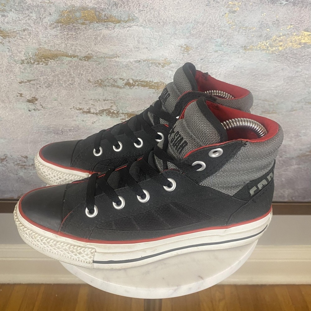 Converse Chuck Taylor All Star Shoes Youth Size 4 Black Red High Top Sneakers